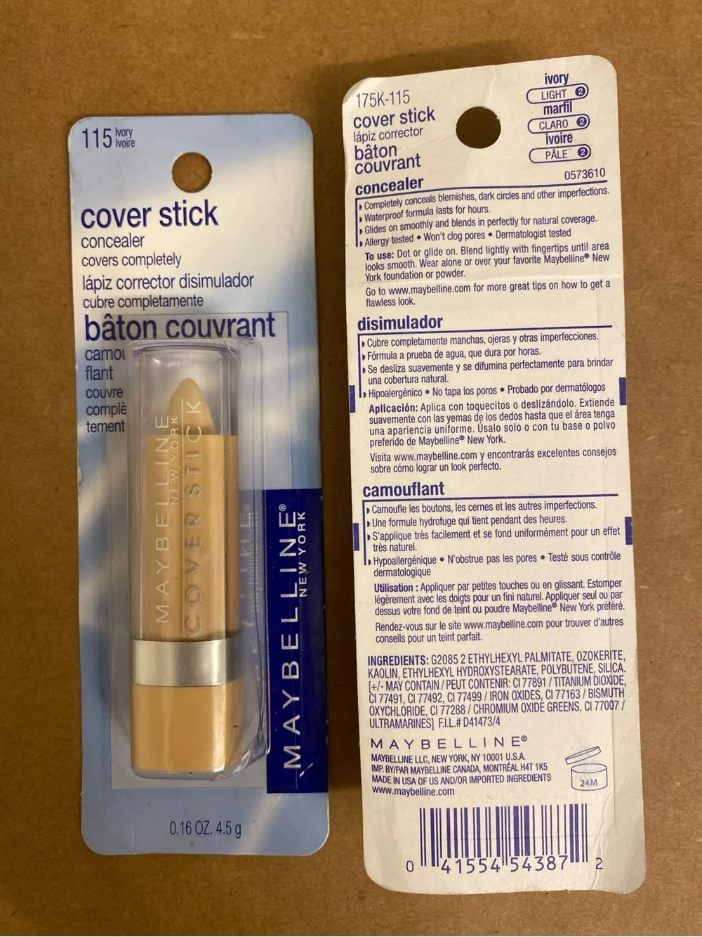 Maybelline Cover Stick Concealer Ivory - set of 2